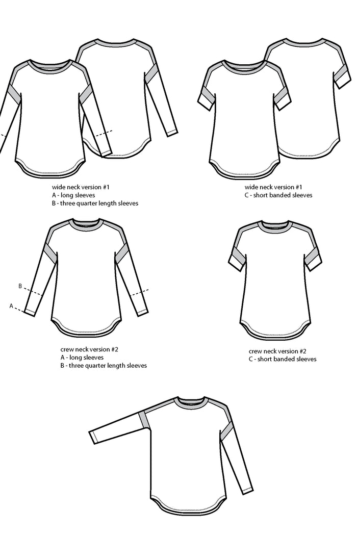 Merlo Field Tee Sewing Pattern (PDF)