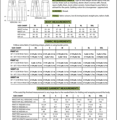 Nehalem Pant & Skirt Sewing Pattern (PDF)