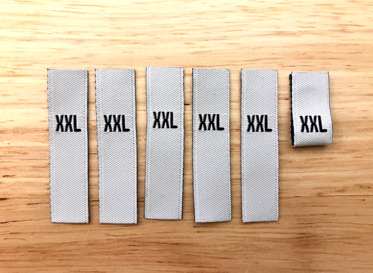 Size Labels - EXTRA EXTRA LARGE (XXL) - White – Sew House Seven
