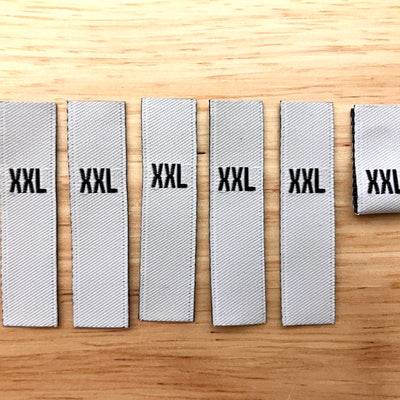Size Labels - EXTRA EXTRA LARGE (XXL) - White – Sew House Seven