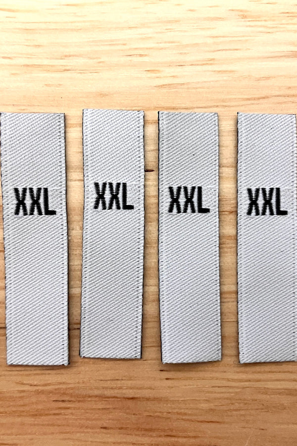 Size Labels - EXTRA EXTRA LARGE (XXL) - White