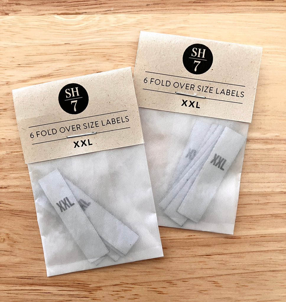 Size Labels - EXTRA EXTRA LARGE (XXL) - White – Sew House Seven