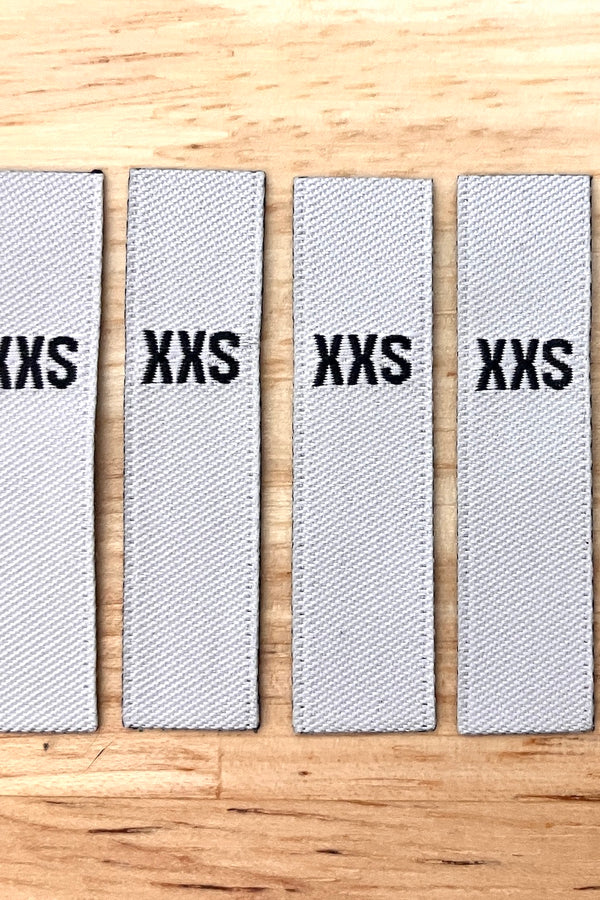 Size Labels - EXTRA EXTRA SMALL (XXS) - White