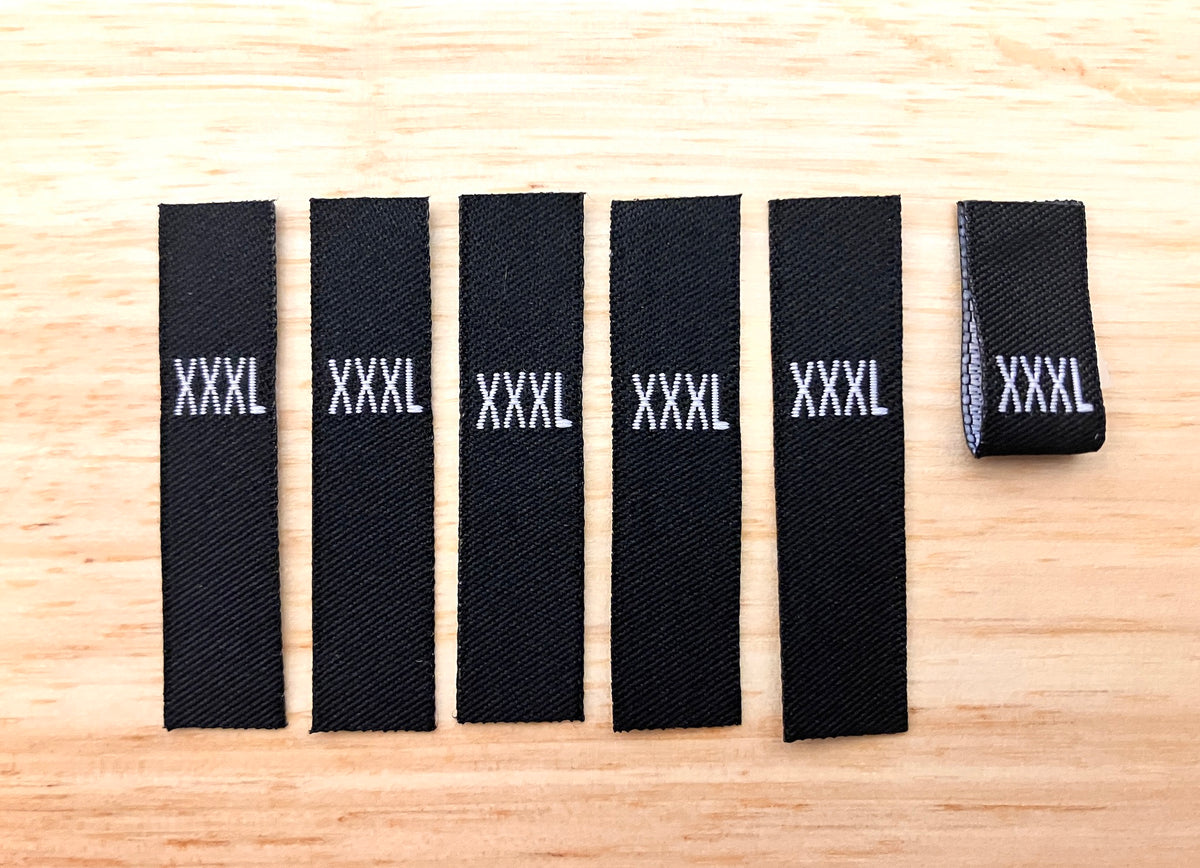 Size Labels - EXTRA EXTRA EXTRA LARGE (XXXL) - Black – Sew House Seven