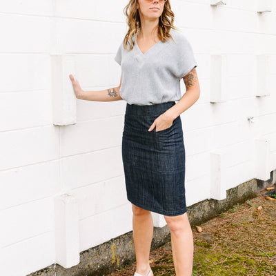 How to sew a back split on a pencil skirt – By Hand London