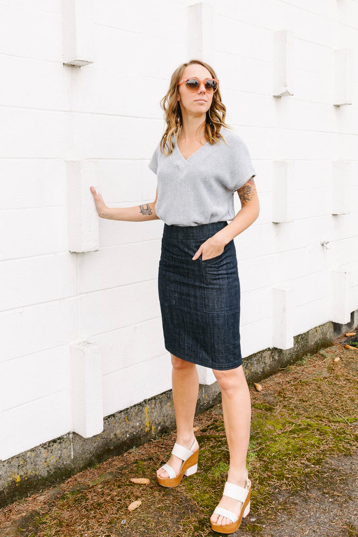 Making a pencil skirt sloper and the resulting skirt | So Sew Easy