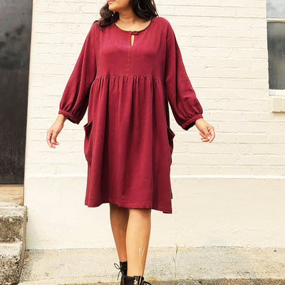 dress pattern long sleeve A-line Long Sleeve Dress Sewing Pattern (PDF)