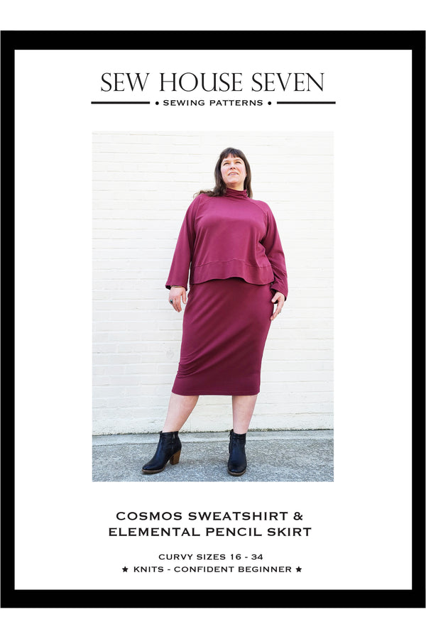 Cosmos Sweatshirt & Elemental Pencil Skirt Curvy Fit Sewing Pattern (Printed) ERRATA MISNUMBERED PIECES